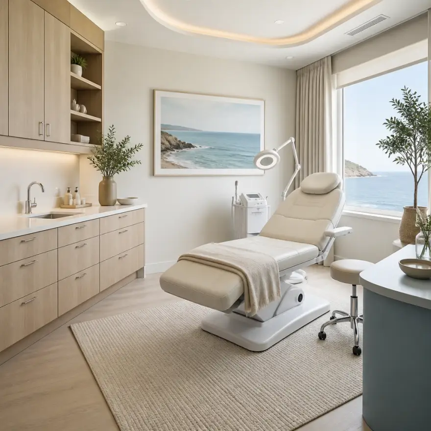 Daylight treatment room overlooking the water