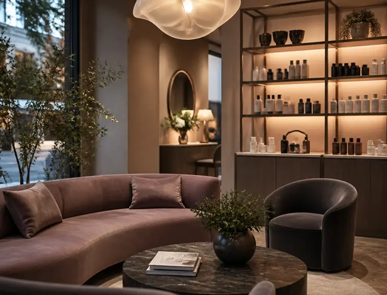 The lounge at Roots Southern Salon