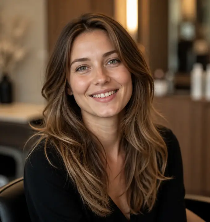 A client photographed after their appointment
